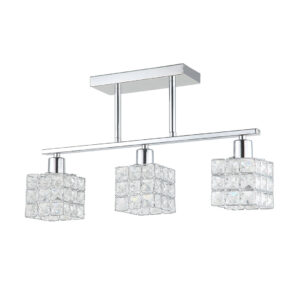 Tronic Pendant Lamp – 3-Light Silver Ceiling Fixture with Textured Glass Shades