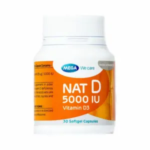 Mega We Care Mega Multi-Vitamins Nat-D 5000Iu Vitamin D3 Softgel Caps 30s 20463