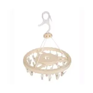 Nadstar1 Cloth Hanger Drying Clip Round Small Laundry Drying Rack Clothes Hanger with Clips LX-567
