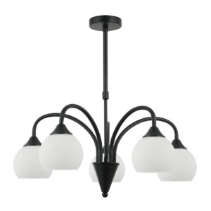 Tronic Black & White 5-Light Pendant Lamp – Curved Elegance for Classic Interiors