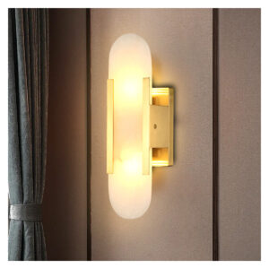 Tronic Luxury Marble Wall Lamp with Gold Frame