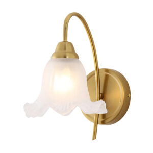Tronic Elegant Gold Wall Light with Frosted Glass Shade