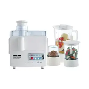 Nikai Juicer Extractor 1.6L 4 in 1 Juicer Blender Meat Chopper and Grinder 300W NFP1724N 2 Speed With Pulse Function Powerful Motor With Thermostat Stainless Steel Blades