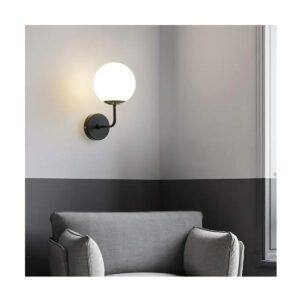 Tronic Frosted Glass Ball Type Wall Lamp Black