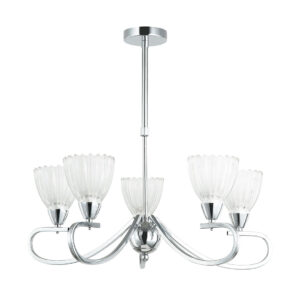 Tronic Elegant Silver 5-Light Frosted Glass Pendant