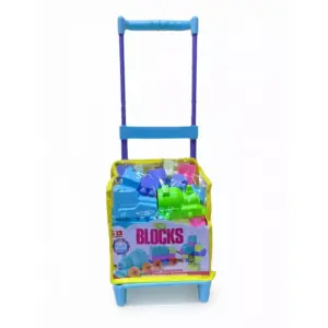 Generic Kids Puzzle Blocks rolling Trolley and Toy Train Building Set