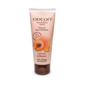 Odeon Face & Body Scrub, Natural Nourishment Apricot & Almond, 100ml, Nourishing & Gentle Exfoliating Scrub OFBSNN100
