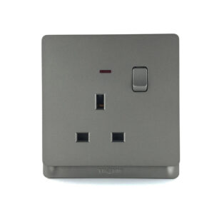 Tronic 13A Single Socket with Switch & Neon Indicator – Grey