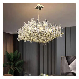 Tronic Modern Crystal Rectangular Chandelier 8 Lamp Luxury Lighting