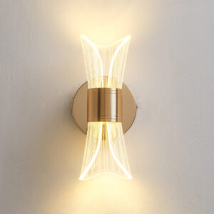 Tronic Golden Beam Halo Wall Light with Clear Acrylic Detailing