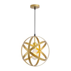 Tronic Gold Modern Pendant Lamp with E27 Holder (Iron Frame, IP20 Rated)
