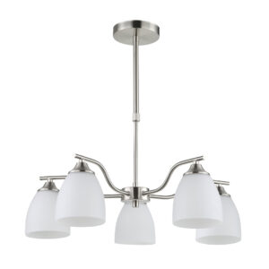 Tronic Silver & White 5-Light Glass Pendant