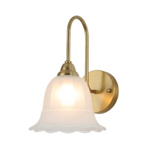 Tronic Victorian Fluted Frosted Glass Wall Light