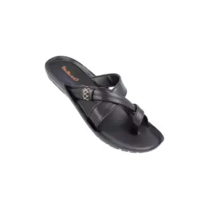 Walkaroo Men's Sandal Black, 41X45, Faux Leather Upper, Adjustable Strap, Lightweight Daily Indoor & Outdoor Wear 13322BK