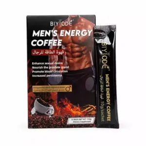 Faith Biyodé Men's Energy Coffee Premium Herbal Vitality, Stamina, Endurance and Daily Energy Boosting Instant Coffee Supplement for Active Men – Natural Wellness Coffee Drink with Convenient Single-Serve Sachets (15 Sachets / 150g)