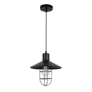 Tronic Black Vintage Pendant Glass Cage Light