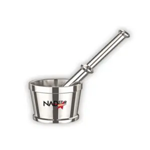 Nadstar8 Aluminium Kinu No1 Heavy Stainless Steel Mortar and Pestle Set/Khalbatta/Spice Mixer for Kitchen