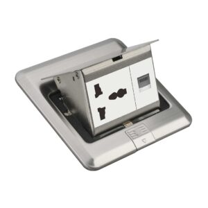 Tronic Access Floor Socket – 13A Universal Socket + RJ45 BF POPU-07-UN