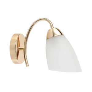 Tronic Decorative Wall Light – Golden Arm with Frosted White Glass Shade