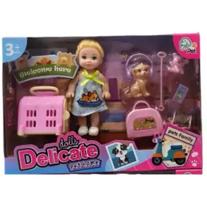 Toys Generic Delicate Dolls Pet Home Playset, Surprise Mini Doll & Puppy Travel Adventure Set (Pack of 10)