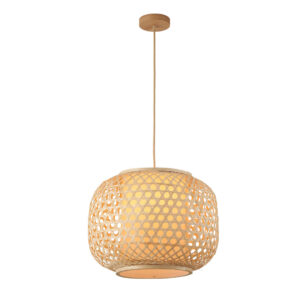 Tronic Bamboo Weave Pendant Lamp – Natural Wood Finish