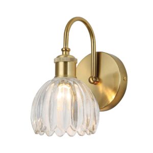 Tronic Crystal Dome Ribbed Glass Wall Light