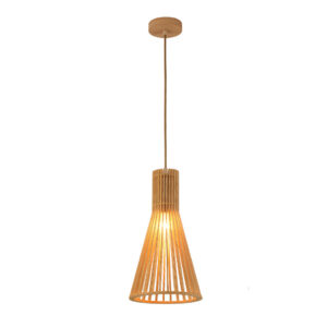 Tronic Wood Pendant Lamp – Tall Cone Design, 20cm