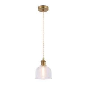 Tronic Ribbed Glass Dome Pendant Light 1*E27