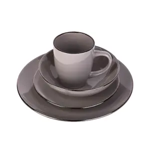 Nadstar1 Dinner Set 16pcs Porcelain Mug 4pcs , Plate 4pcs , Bowl 4pcs , Soup Plate 4pcs 2023024