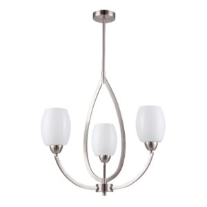 Tronic Elegant Silver 3-Light Frosted Glass Pendant
