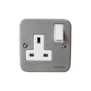 Tronic Metal 13A Switched Socket Outlet