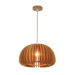 Tronic Contemporary Wooden Dome Pendant Light