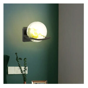 Tronic Clear Glass Globe Wall Lamp Black