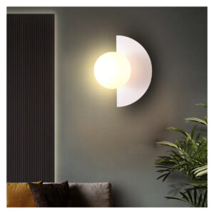Tronic Modern Half-Moon Wall Lamp with Frosted Globe