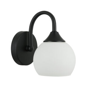 Tronic Elegant Black Wall Lamp with Frosted Glass Shade