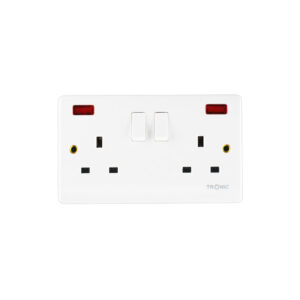 Tronic Twin Switch Socket with Neon Standard