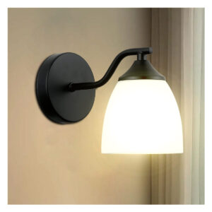 Tronic Modern Matte Black Wall Sconce With Frosted Glass Shade Indoor Lighting