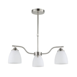 Tronic Silver & White 3-Light Glass Pendant