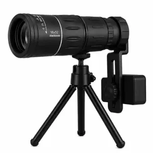 Faith 16×52 High-Power HD Monocular Telescope With Smartphone Holder, Adjustable Tripod & Multi-Coated Optical Lens – Portable Long-Range Monocular For Bird Watching, Wildlife Observation, Hiking, Camping, Travel, Sports & Outdoor Photography