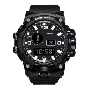 Faith SW003 Military Tactical Dual Display Sports Watch – Waterproof Analog & Digital LED Wristwatch With Stopwatch, Alarm, Backlight, Calendar & Dual Time For Men