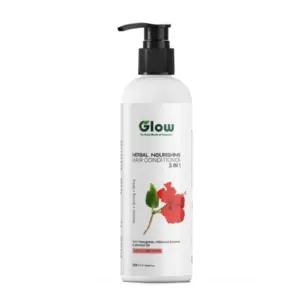 Glow Conditioner Herbal Nourishing Hair 500ml 3-in-1 with Fenugreek, Hibiscus Extracts & Almond Oil for Smooth, Strong & Shiny Hair Deeply Nourishes & Strengthens Hair