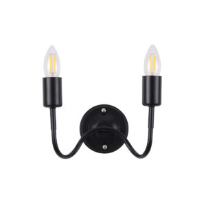 Tronic Iron Wall Lamp Black 2XE27 BK