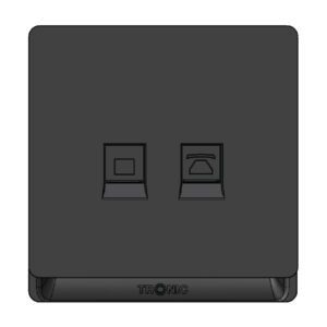 Tronic PC and Telephone Socket – Black