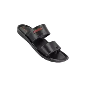 Walkaroo Men's Sandal Black, 41X45, Faux Leather Upper, Adjustable Strap, Lightweight Daily Indoor & Outdoor Wear WG5399BK