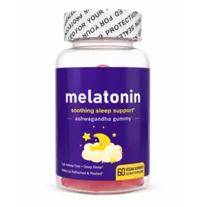 Faith Melatonin & Ashwagandha Sleep Support Gummies – Natural Nighttime Relaxation Formula for Deep Sleep, Stress Relief, and Restful Recovery (60 Vegan Gummies)