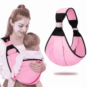 Faith Adjustable Baby Sling Carrier – Soft Breathable One-Shoulder Infant Hip Seat Wrap with Safety Buckle for Newborns, Infants & Toddlers (Pink)
