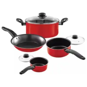 Pigeon Cookware Set Chef Delight 7-Piece Non-Stick – 2 Sauce Pans (1L & 2L), 4L Dutch Oven & 20cm Frypan SAP 14351