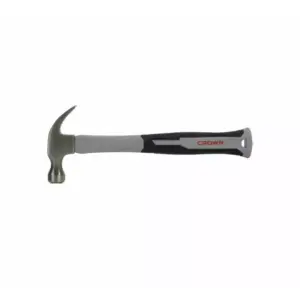 Crown Professional Crown Claw Hammer with Forged Steel Head, Ergonomic Anti-Slip Handle & Nail Pulling Design CPHHC-FHA16