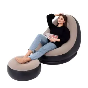 Generic Inflatable Deluxe Lounge Chair for Adults with a Matching Foot Stool