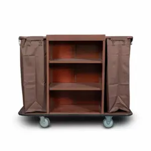 TBP Service Trolley Brown Open One Side + Double Bags ST-1409
